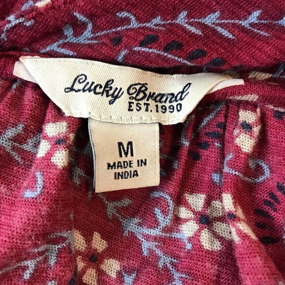 LUCKY Brand V-neck  Front & Back Button Down Boho Style Fall Colours Size M - Picture 6 of 7